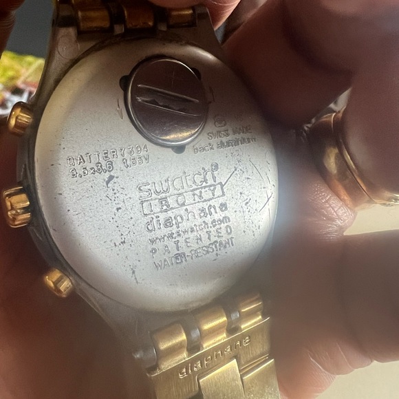 Swatch Swiss made ladies Chronograph gold watch - Picture 3 of 3